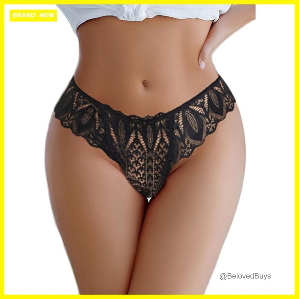 Seamless Lace Thong Panties Low Waist Cross Back Design X-Large Size
